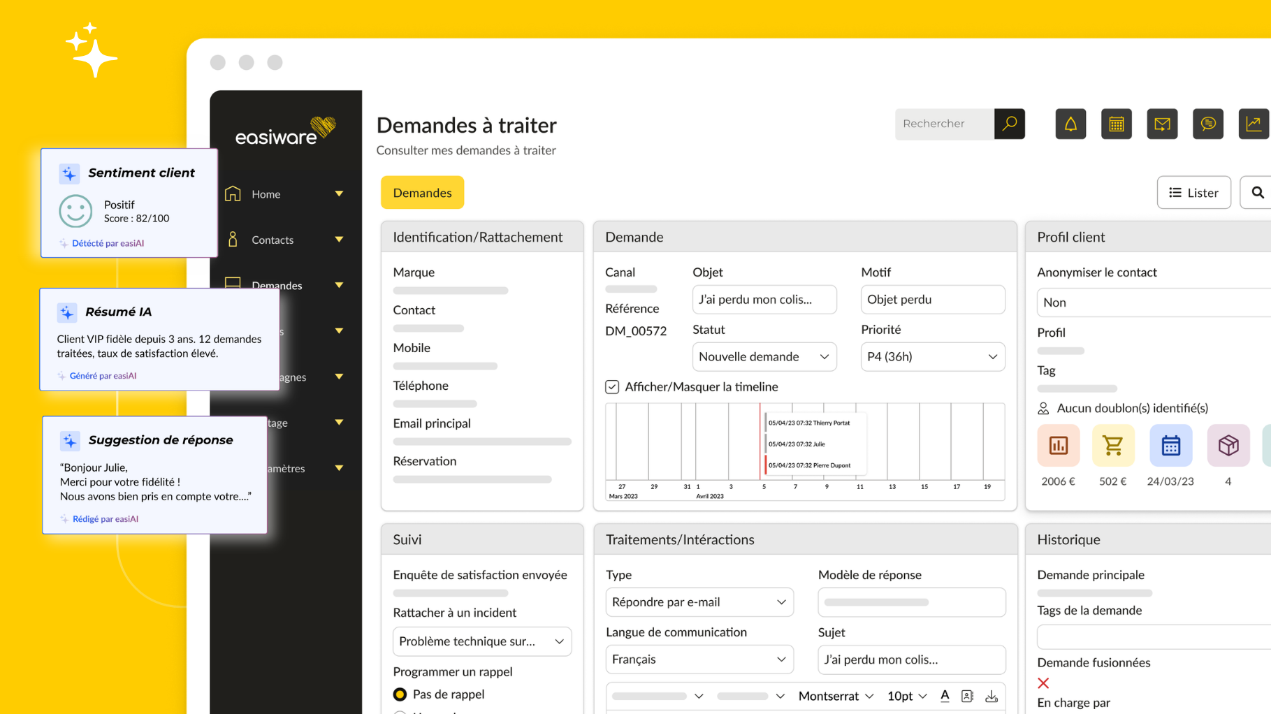 solution service client propulsée par l'ia